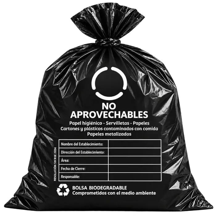 Bolsa negra para residuos no aprovechables